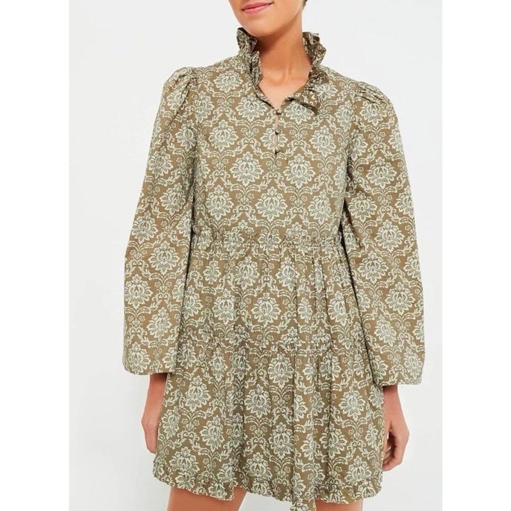 Hyacinth House Moss Printed Russell Mini Olive Dress Tuckernuck NWT Small